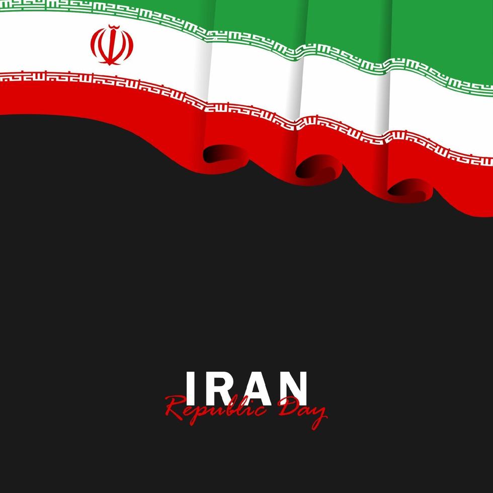 vecteur du jour de la république avec des drapeaux iraniens. célébration de la journée de la république iranienne.