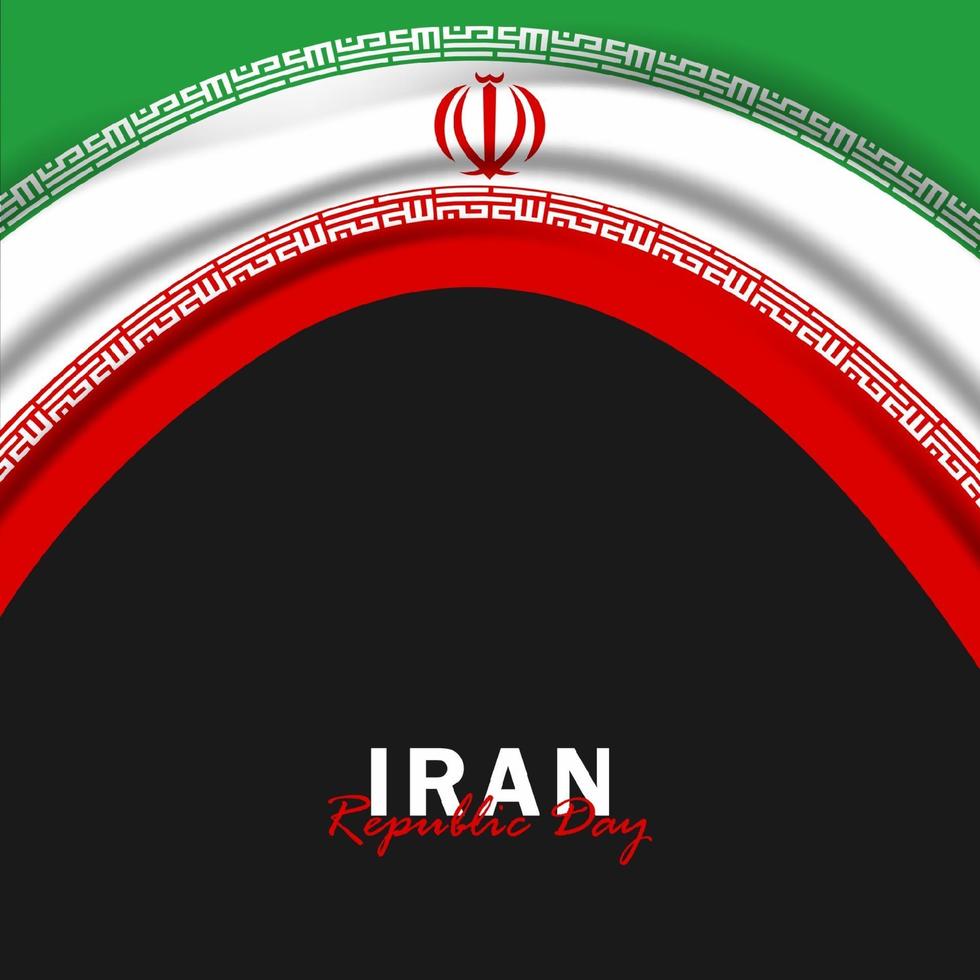 vecteur du jour de la république avec des drapeaux iraniens. célébration de la journée de la république iranienne.