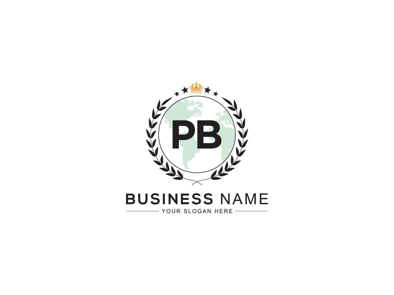 minimaliste pb logo icône, Créatif pb luxe couronne lettre logo conception vecteur