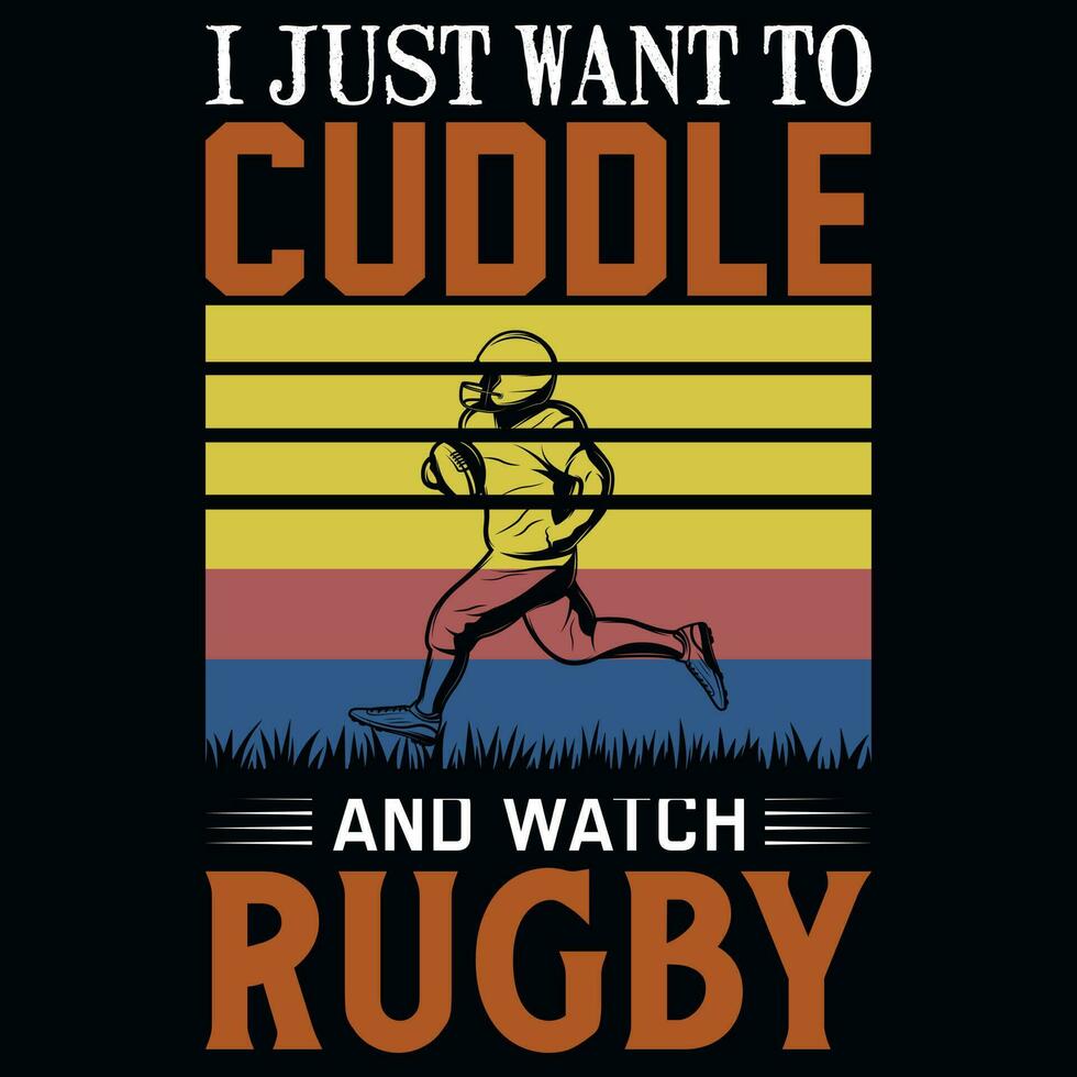 le rugby en jouant T-shirt conception vecteur