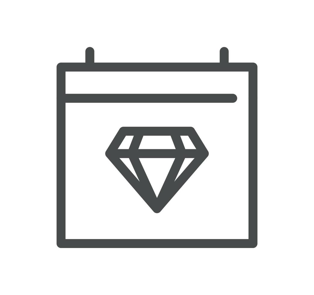 diamant en relation icône contour et linéaire vecteur. vecteur
