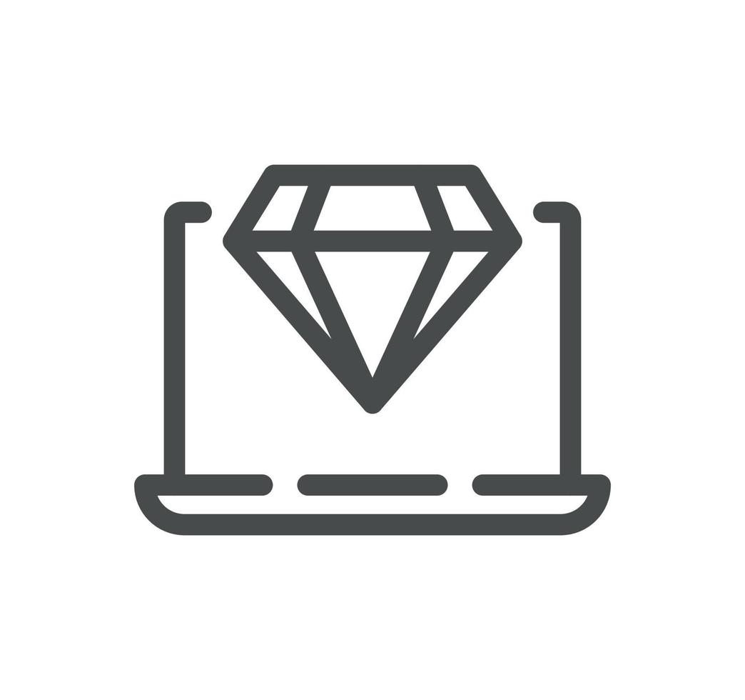 diamant en relation icône contour et linéaire vecteur. vecteur