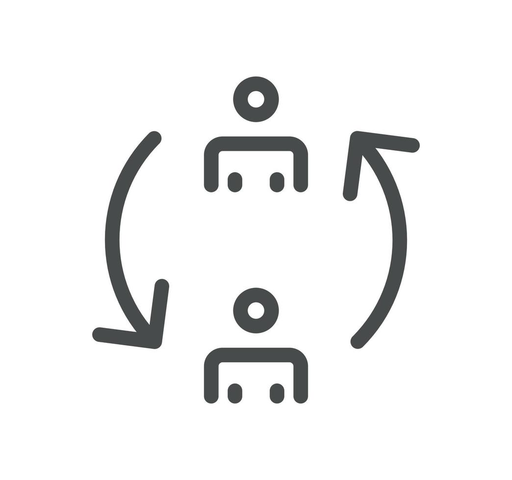 faire du bénévolat en relation icône contour et linéaire vecteur. vecteur