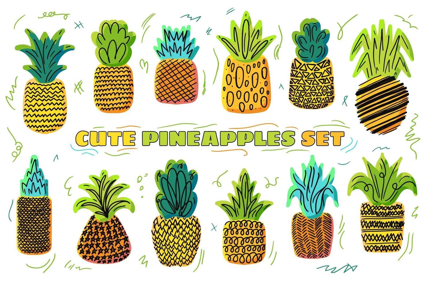 ananas vector illustration dessinée à la main