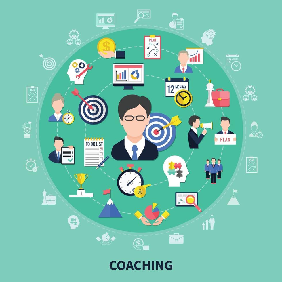 illustration de concept de coaching et de formation vecteur