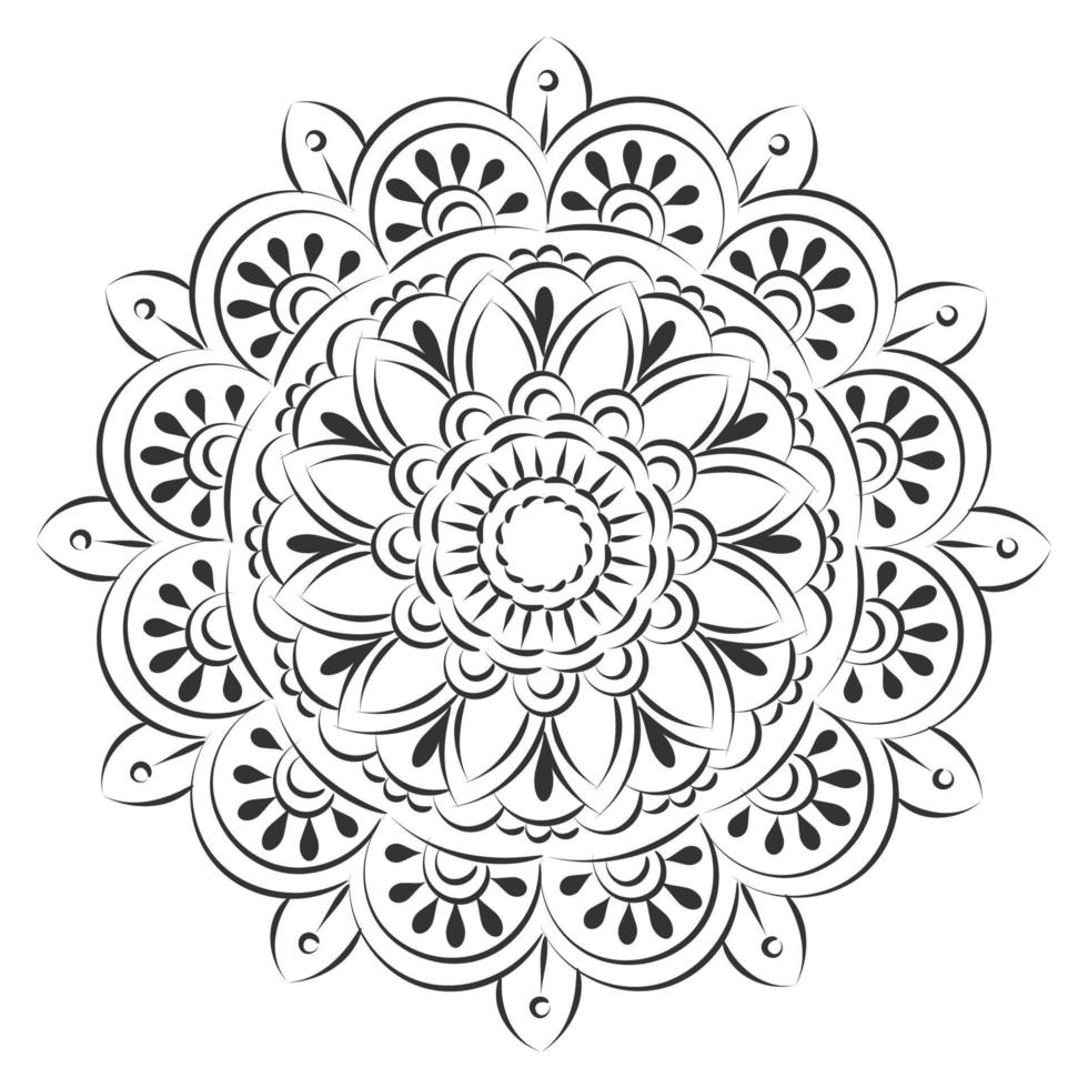 conception d'art de mandala en cercle. conception de mandala simple art de mandala floral belle illustration de mandala vecteur