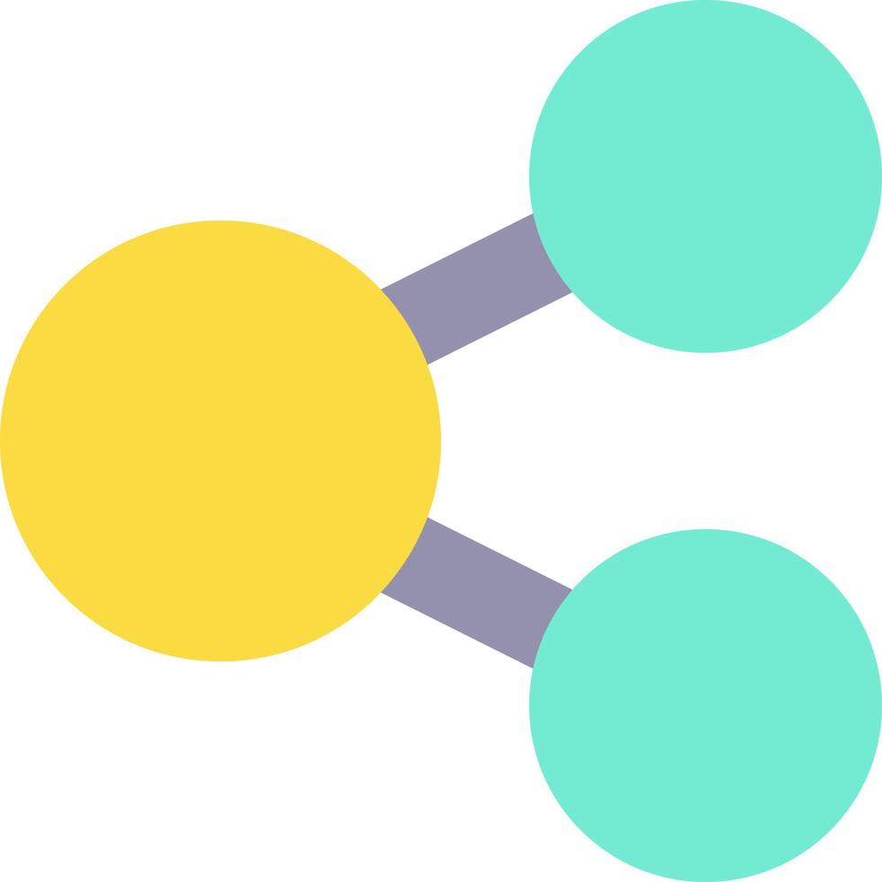 partager plat Couleur ui icône. bouton pour social la mise en réseau service. diffusion point dans deux directions. Facile rempli élément pour mobile application. coloré solide pictogramme. vecteur isolé rgb illustration