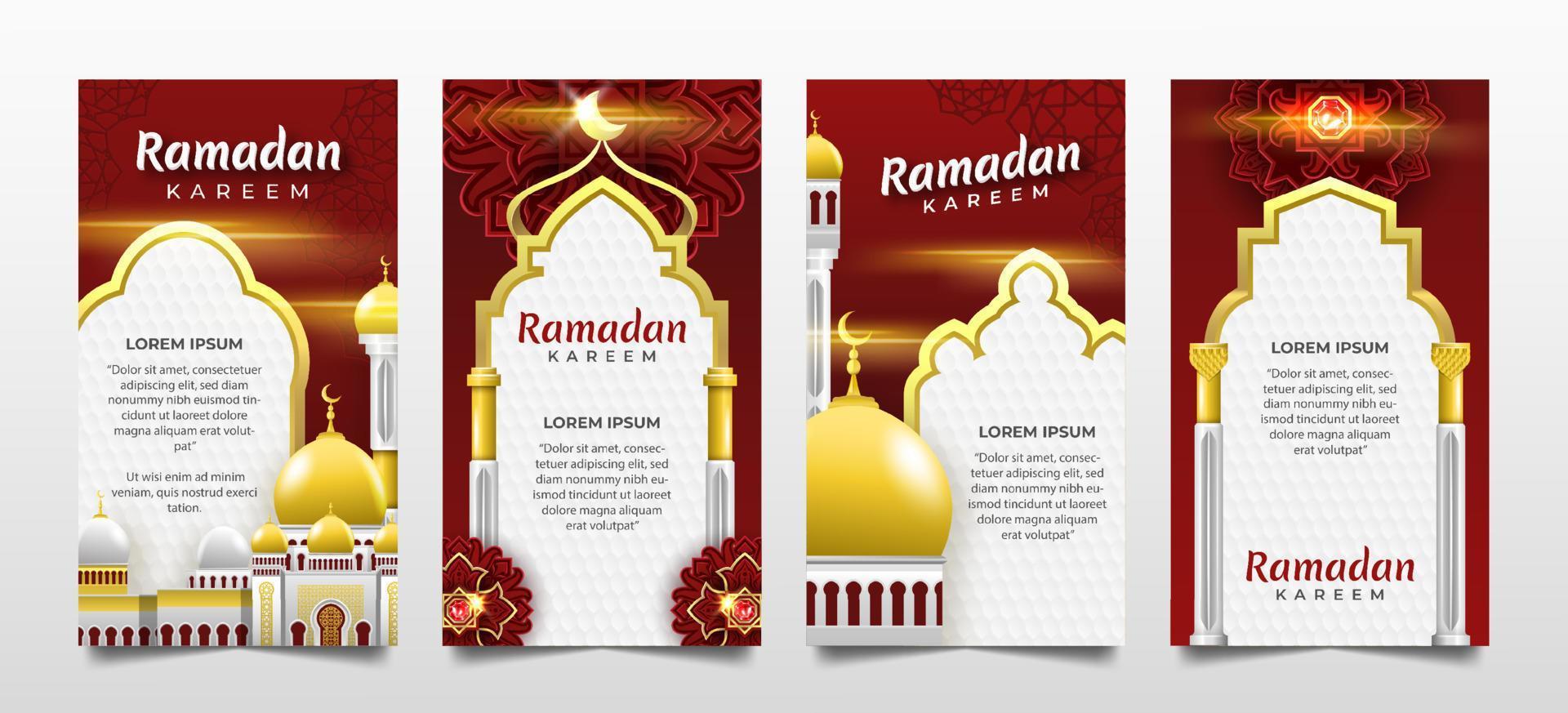 Ramadan social médias récit modèle collection vecteur