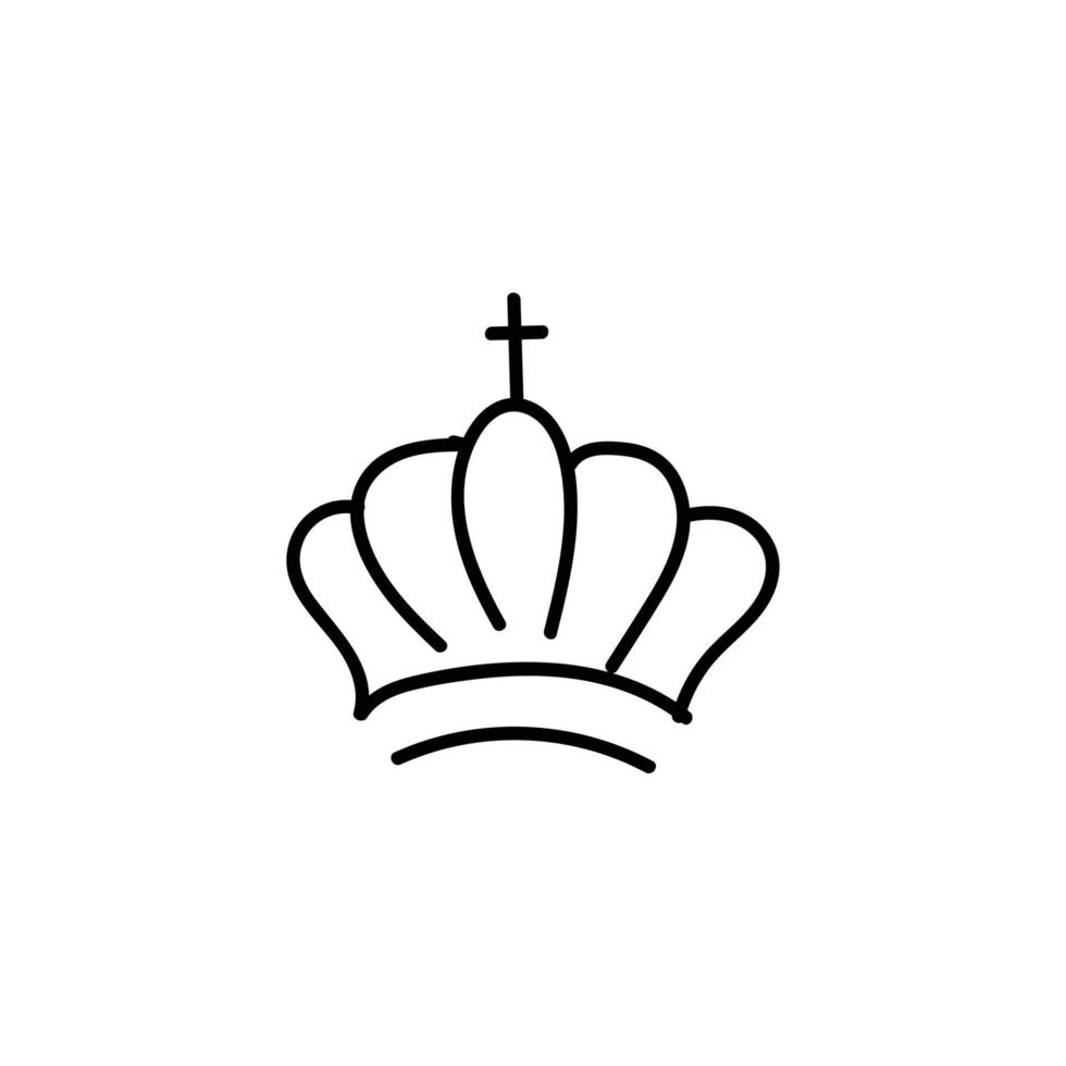 couronne main tiré icône pour Roi et reine vecteur