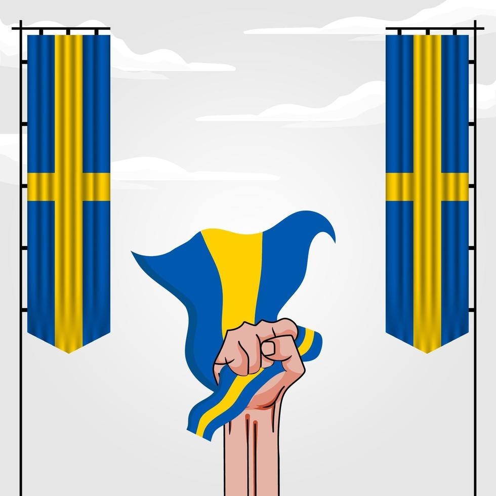 fête nationale de la Suède. célébré chaque année le 6 juin en suède. vecteur