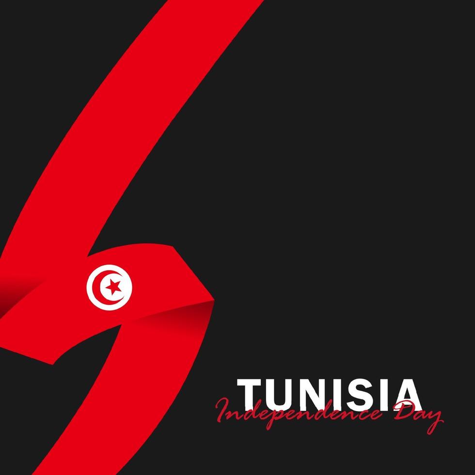 vecteur de la fête de l'indépendance avec des drapeaux de la Tunisie.