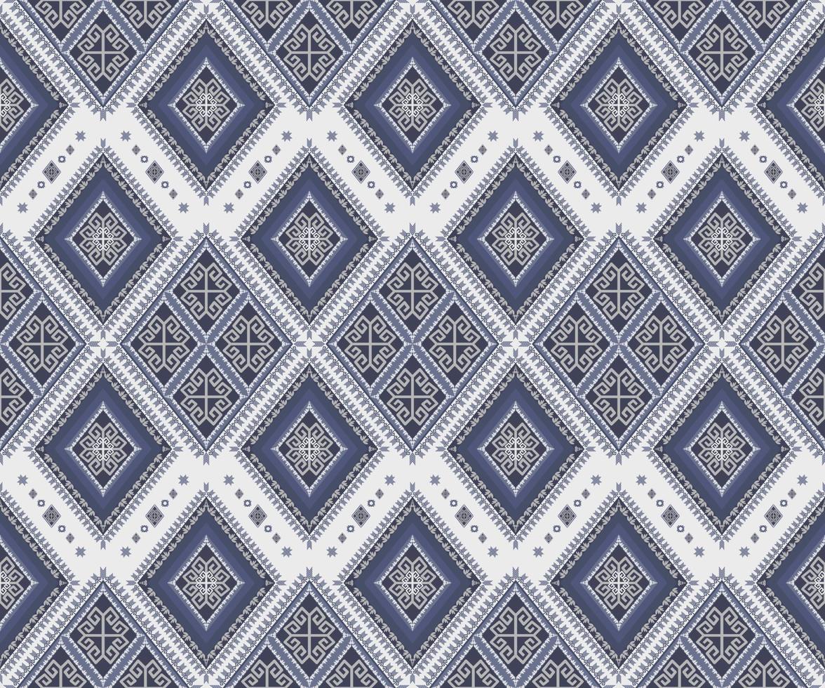 ethnique populaire géométrique sans couture modèle dans indigo bleu Ton dans vecteur illustration conception pour tissu, tapis, tapis, foulard, emballage papier, tuile et plus
