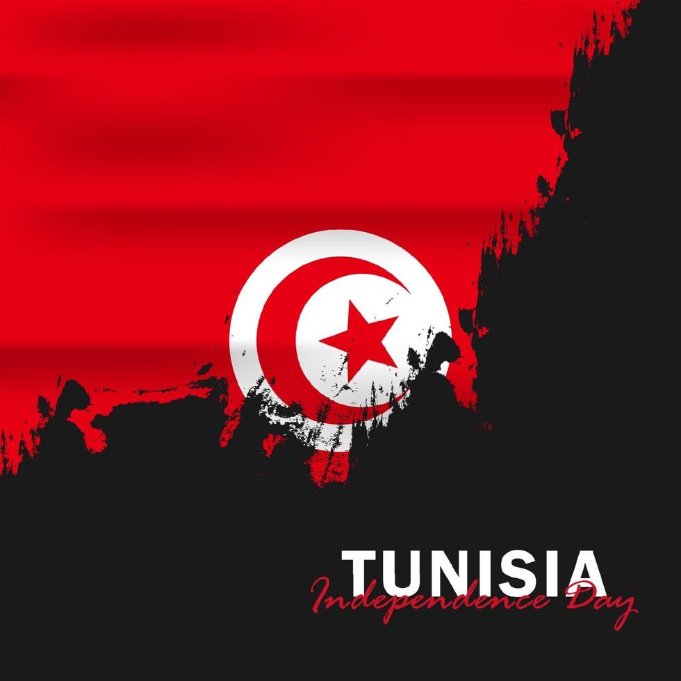 vecteur de la fête de l'indépendance avec des drapeaux de la Tunisie.