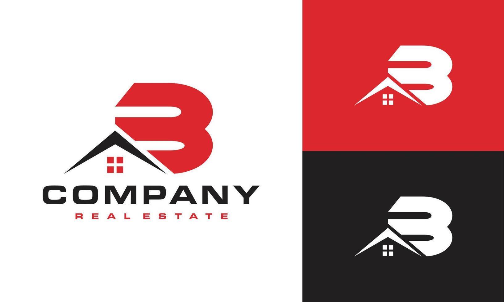 lettre b maison logo vecteur
