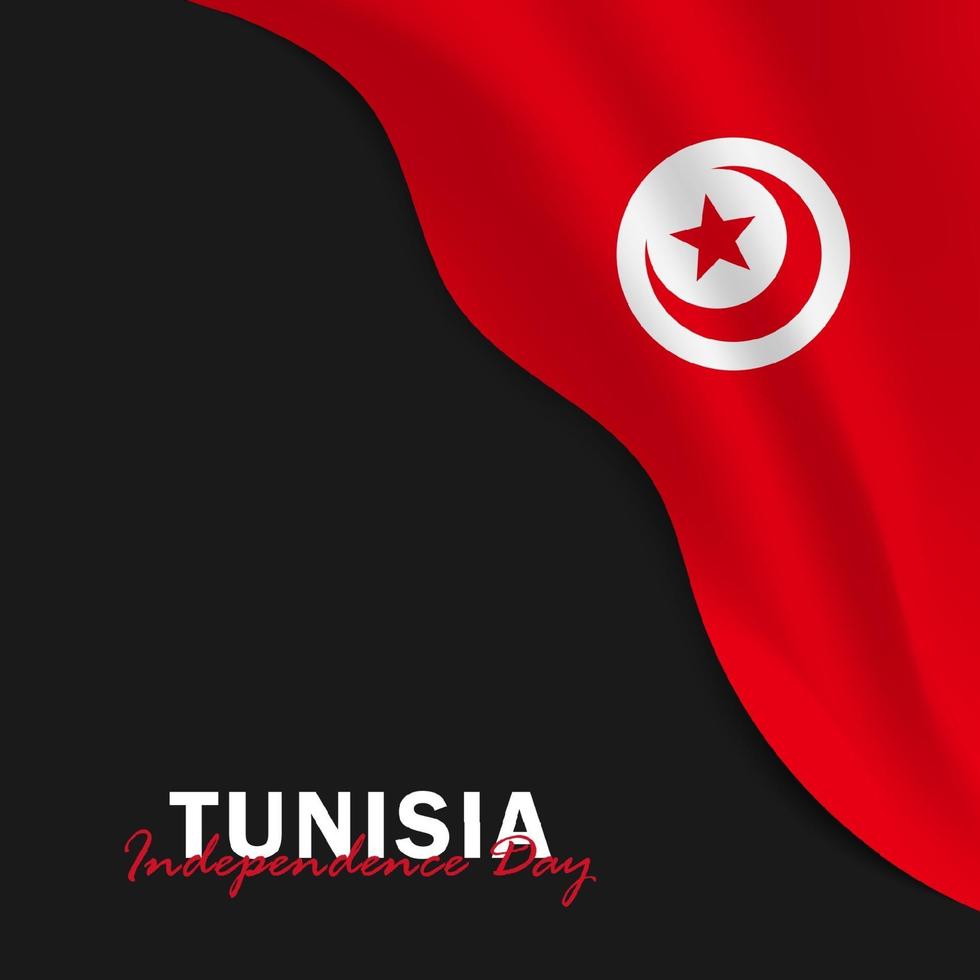 vecteur de la fête de l'indépendance avec des drapeaux de la Tunisie.