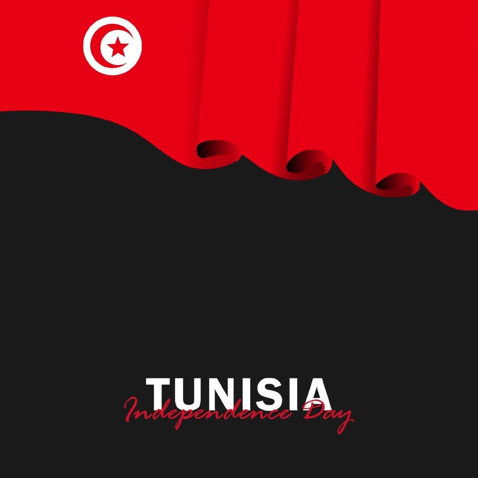 vecteur de la fête de l'indépendance avec des drapeaux de la Tunisie.