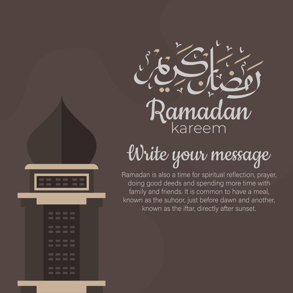 calligraphie arabe ramadan kareem avec ornements islamiques traditionnels. illustration vectorielle vecteur