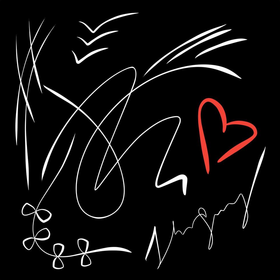 griffonnage blanc sur noir avec rouge cerf . branché interminable unique fond d'écran avec conception éléments. graffiti content emoji pulvérisé dans noir et blanc vecteur