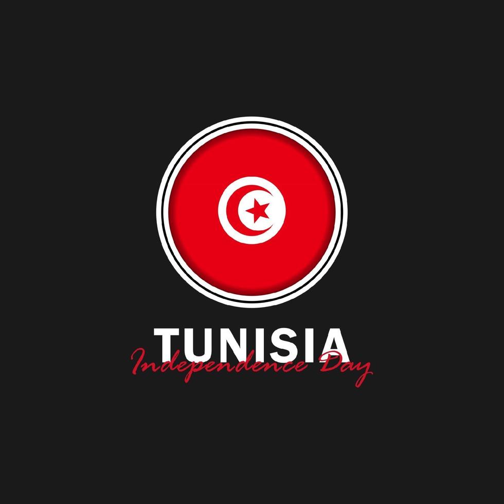 vecteur de la fête de l'indépendance avec des drapeaux de la Tunisie.