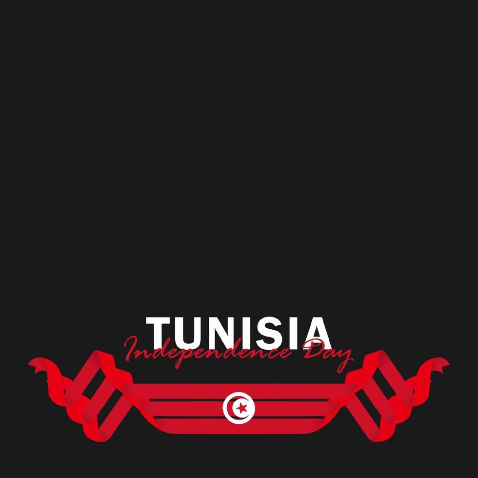 vecteur de la fête de l'indépendance avec des drapeaux de la Tunisie.