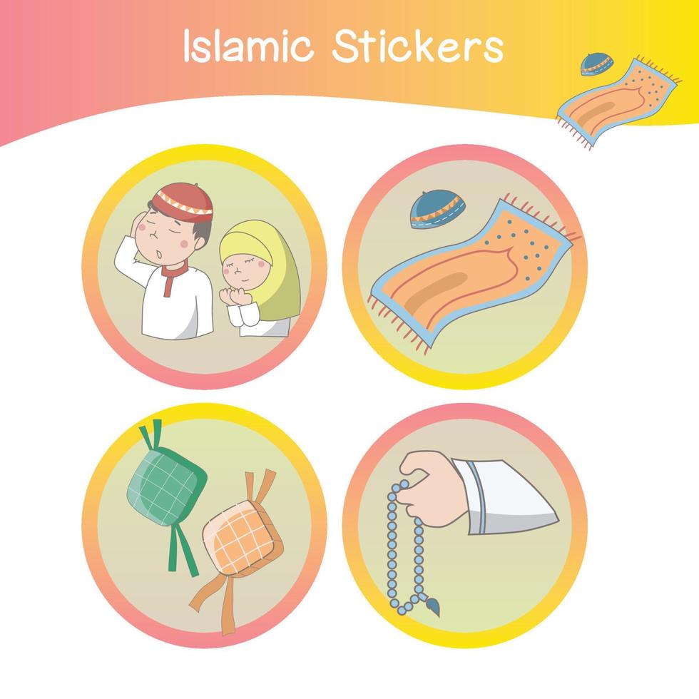 mignonne islamique image flashcards. islamique flashcards collectes. coloré imprimable flashcards pour préscolaire éducatif imprimable Jeu cartes. vecteur illustration.