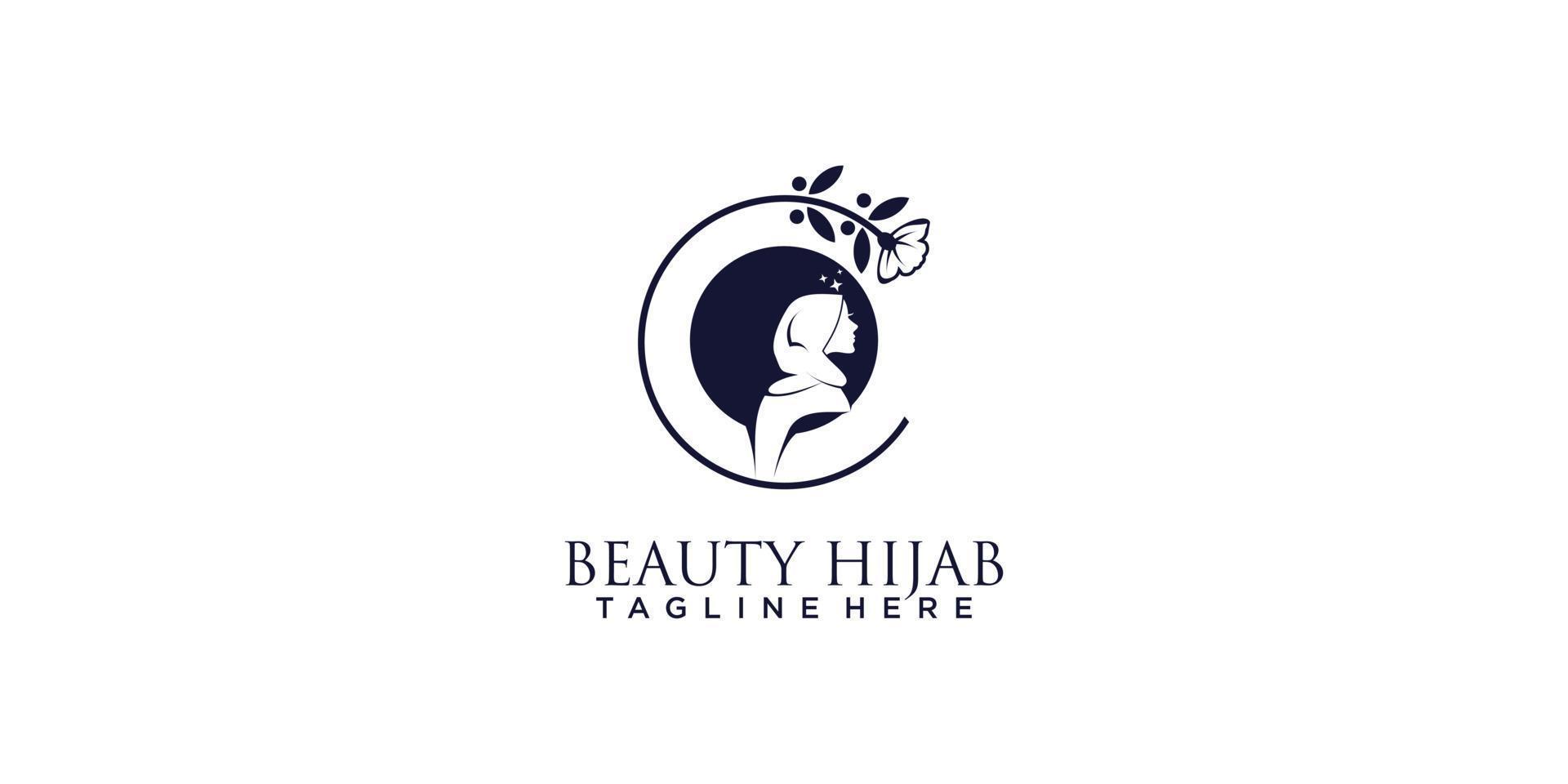 beauté hijab boutique logo icône idée pour affaires vecteur