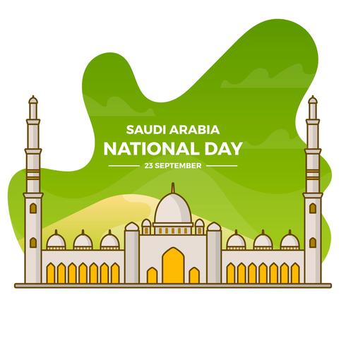 Jour plat Arabie saoudite nationale avec fond dégradé Illustration vectorielle vecteur