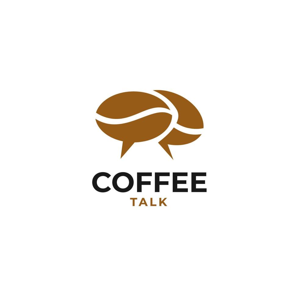 vecteur café parler logo conception concept modèle illustration idée