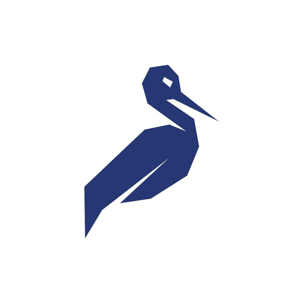 animal cigogne géométrique moderne logo vecteur