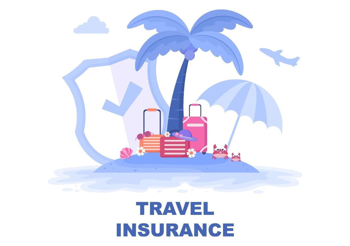 concept d'assurance voyage et voyage pour les accidents, protéger la santé, les risques d'urgence pendant les vacances. illustration vectorielle vecteur