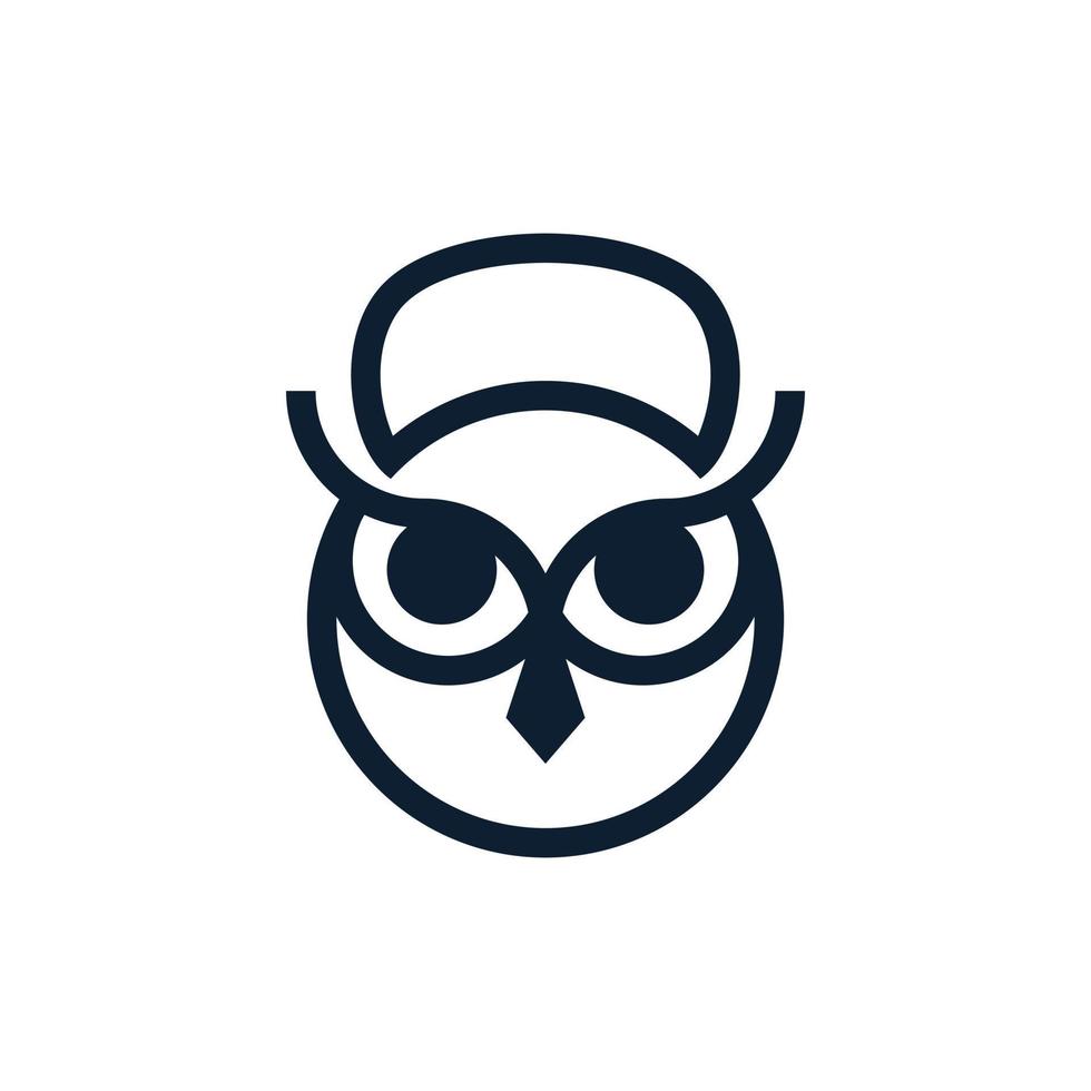 hibou oiseau kettlebell moderne logo vecteur