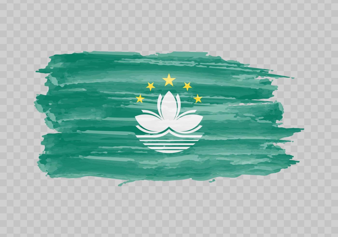 drapeau de la peinture à l'aquarelle de macao vecteur