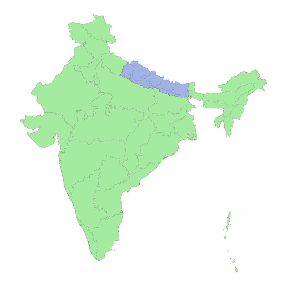 haute qualité politique carte de Inde et Népal avec les frontières de e vecteur