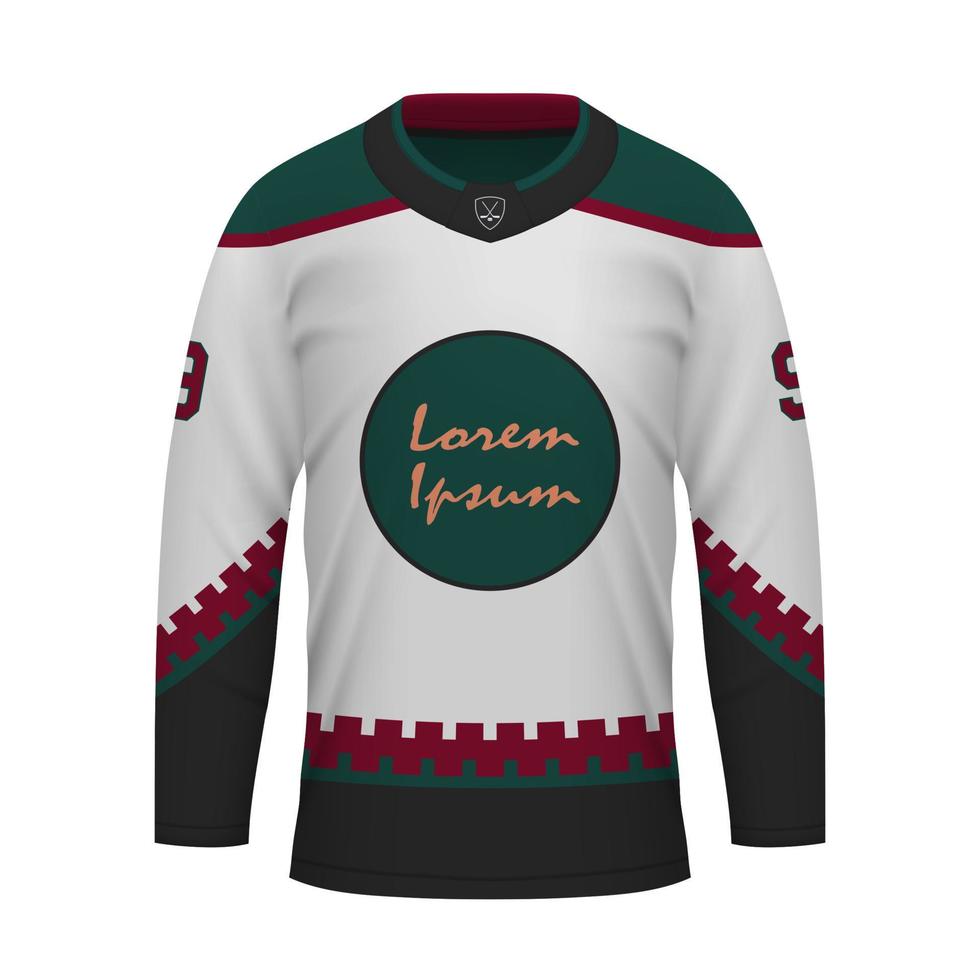 réaliste la glace le hockey une façon Jersey Arizona, chemise modèle vecteur