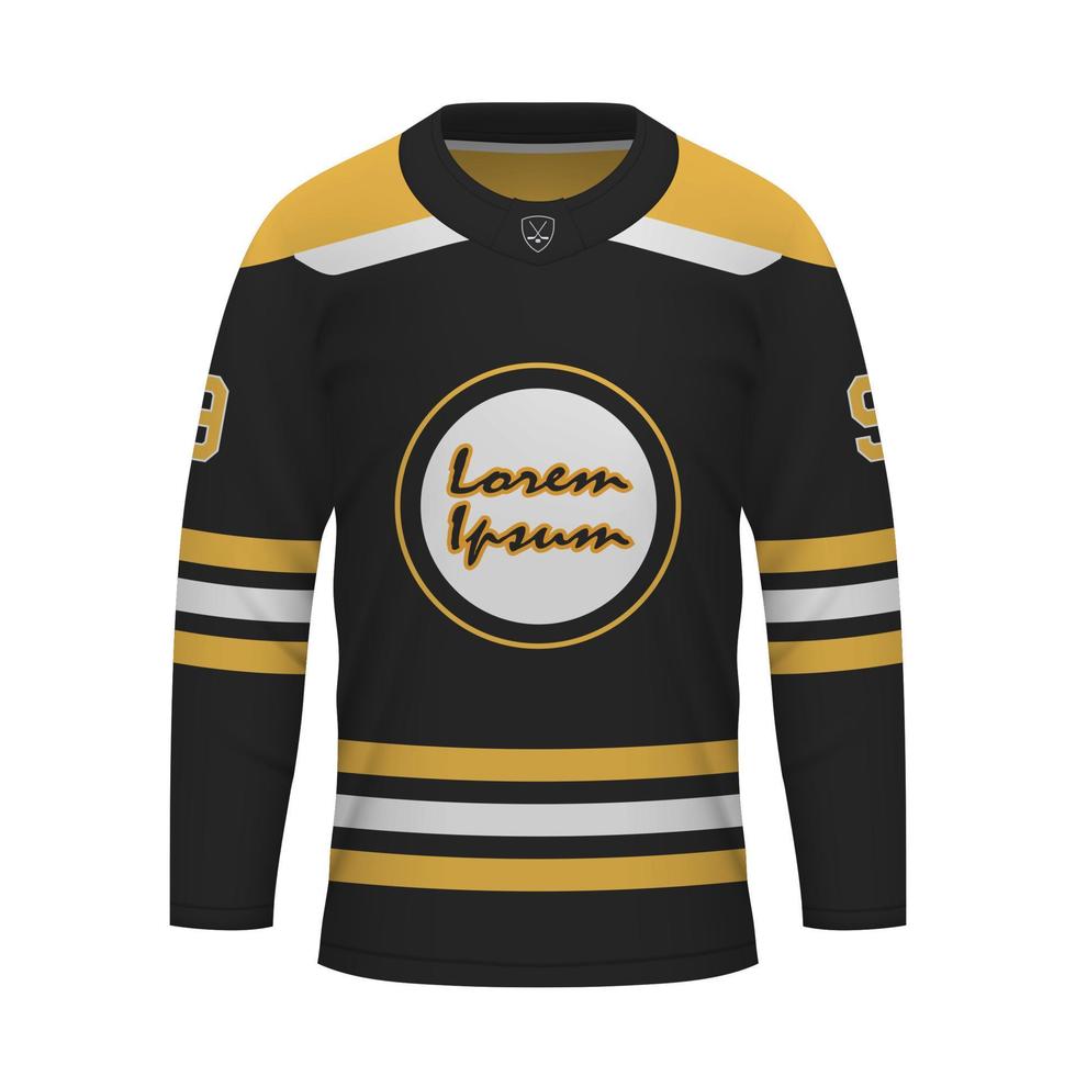 réaliste la glace le hockey chemise de Boston, Jersey modèle vecteur