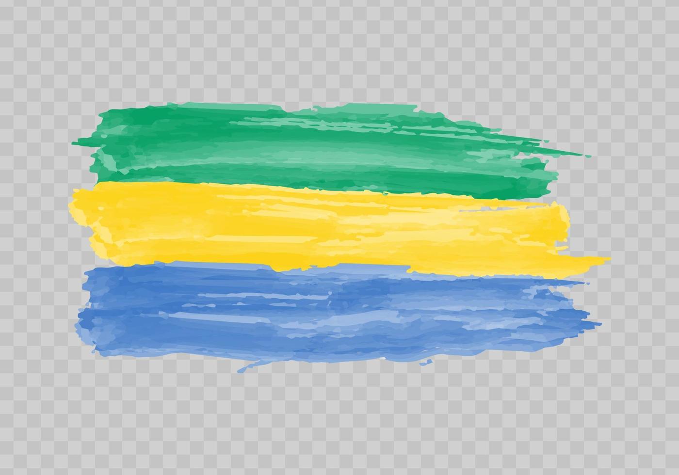 aquarelle La peinture drapeau de Gabon vecteur