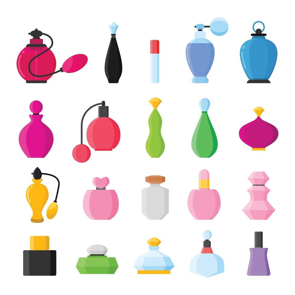 parfum bouteille icon set vector illustration