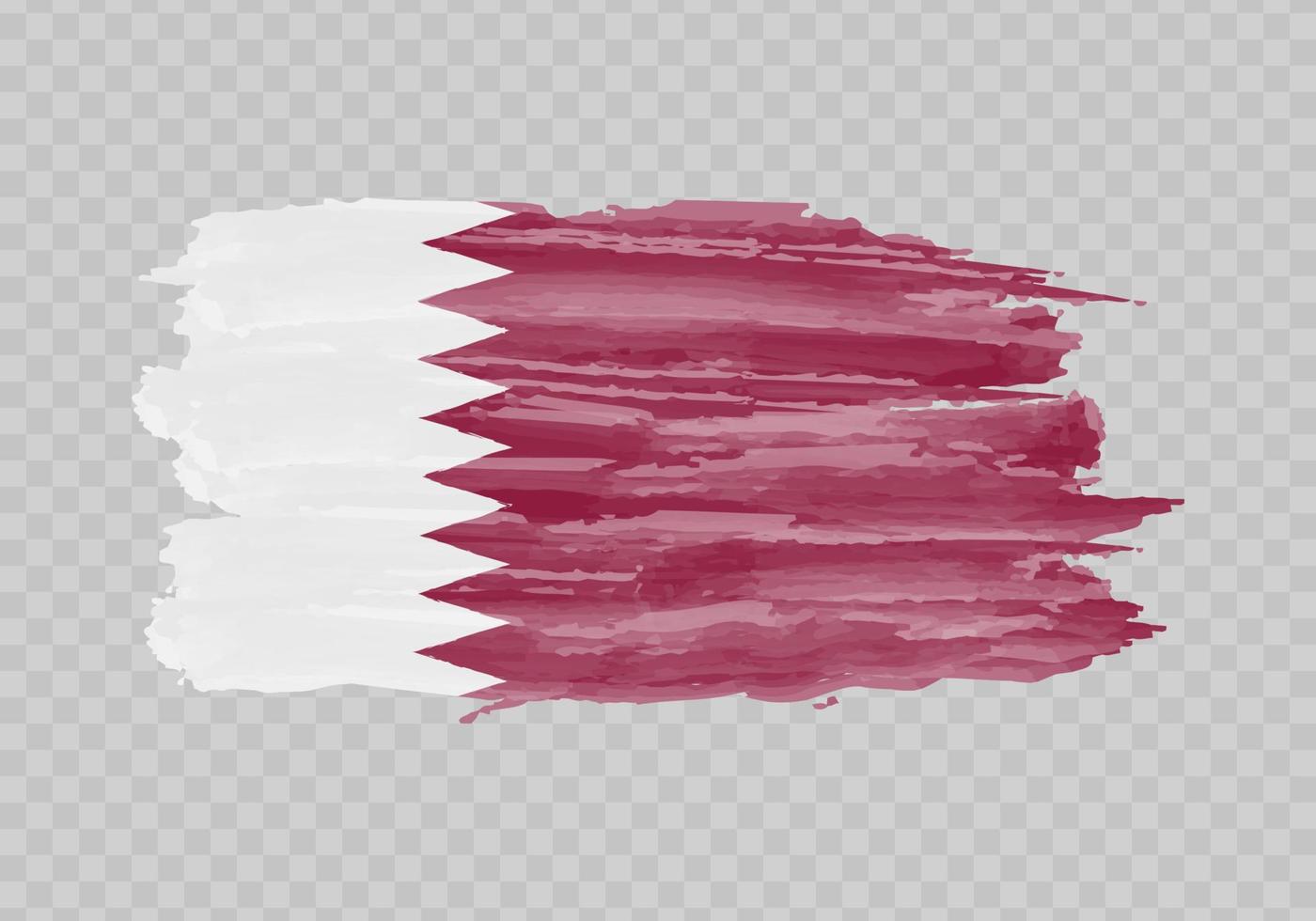 aquarelle La peinture drapeau de Qatar vecteur