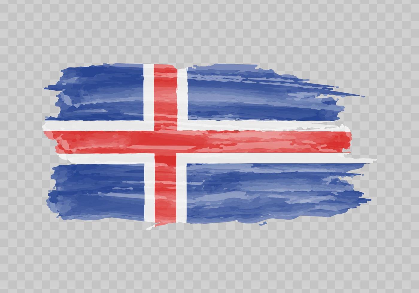 aquarelle La peinture drapeau de Islande vecteur