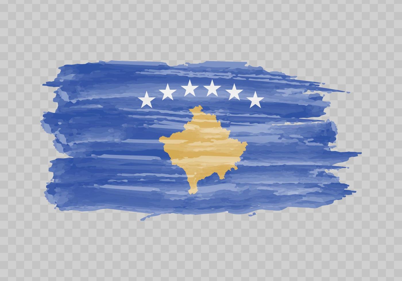 aquarelle La peinture drapeau de kosovo vecteur