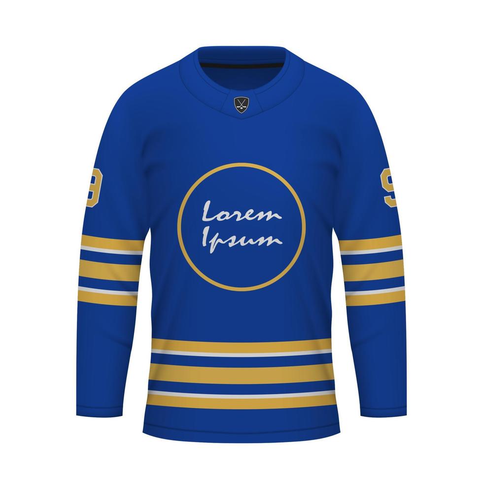 réaliste la glace le hockey chemise de buffle, Jersey modèle vecteur