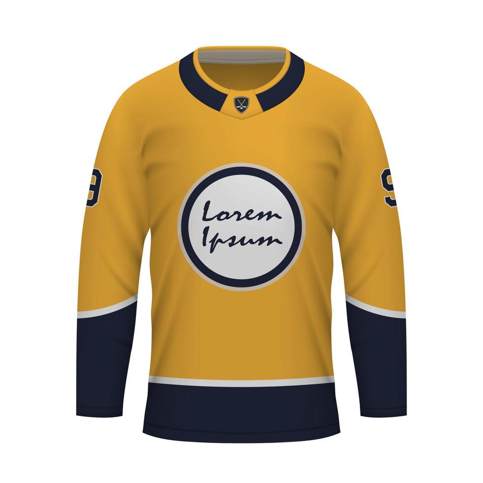 réaliste la glace le hockey chemise de nashville, Jersey modèle vecteur