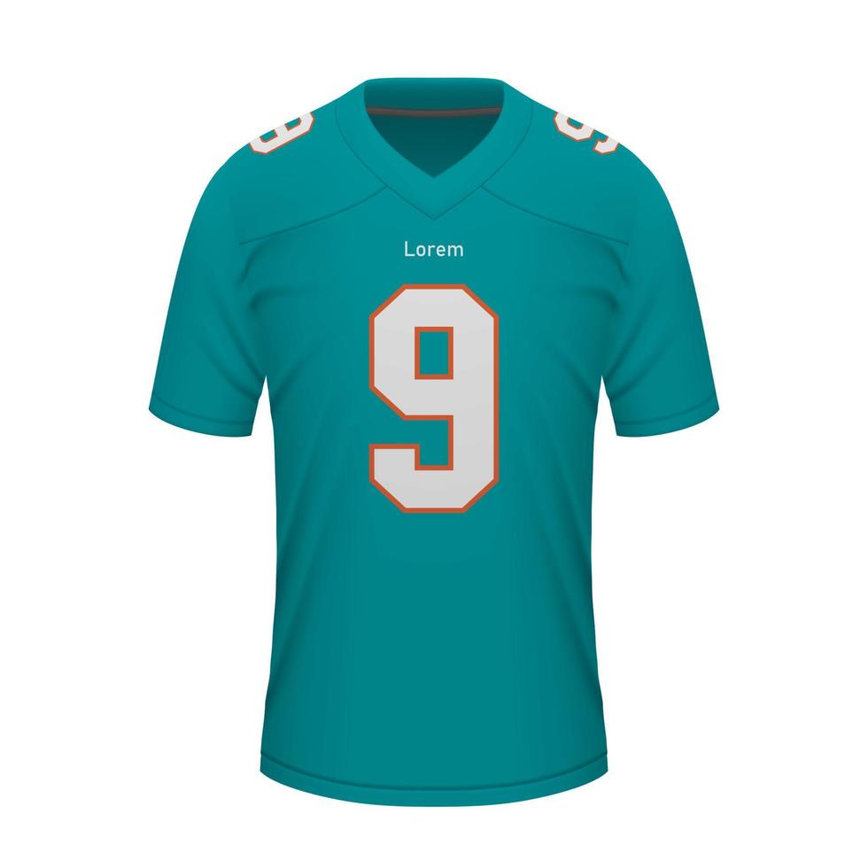 réaliste américain Football chemise de Miami, Jersey modèle vecteur