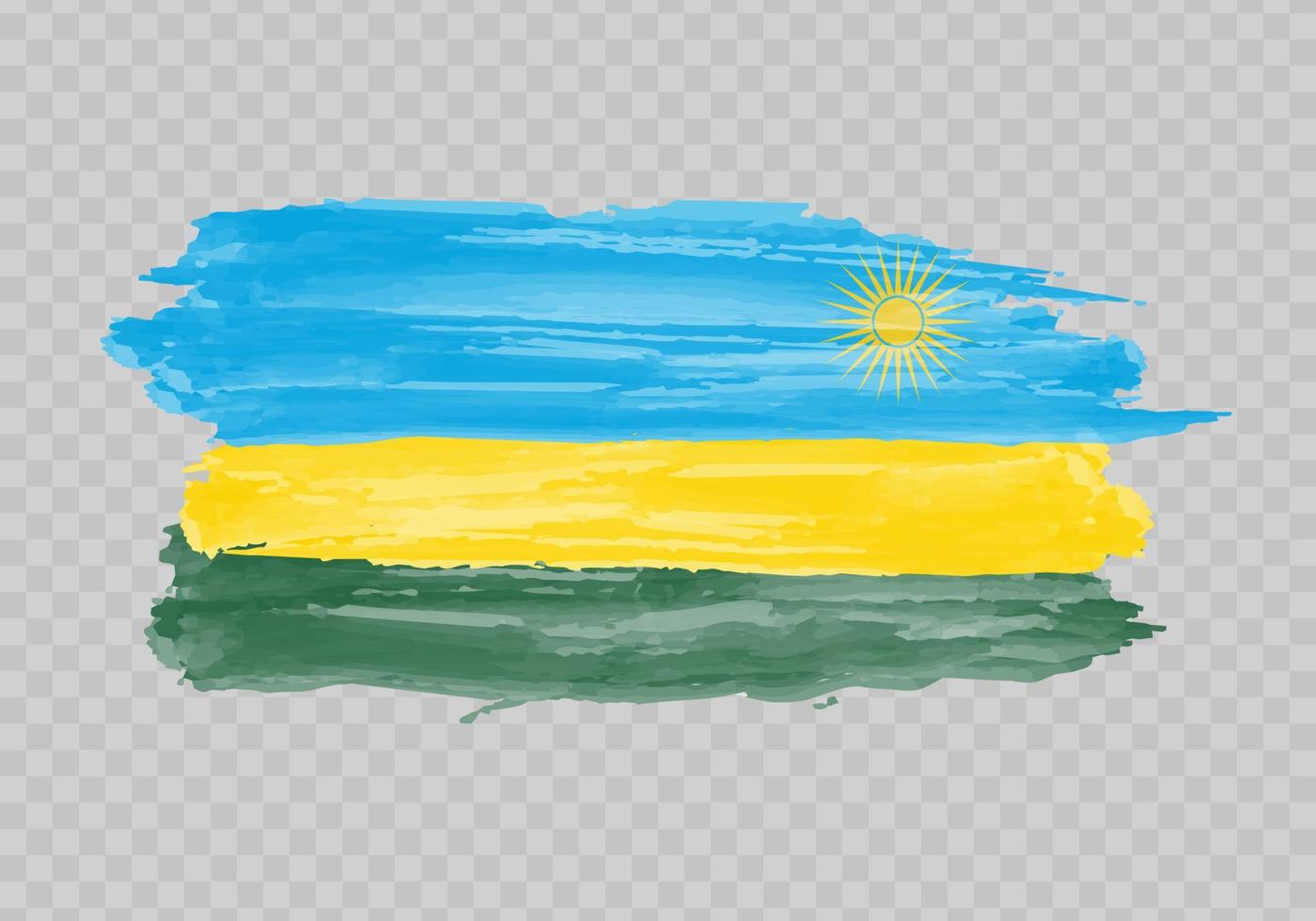 aquarelle La peinture drapeau de Rwanda vecteur