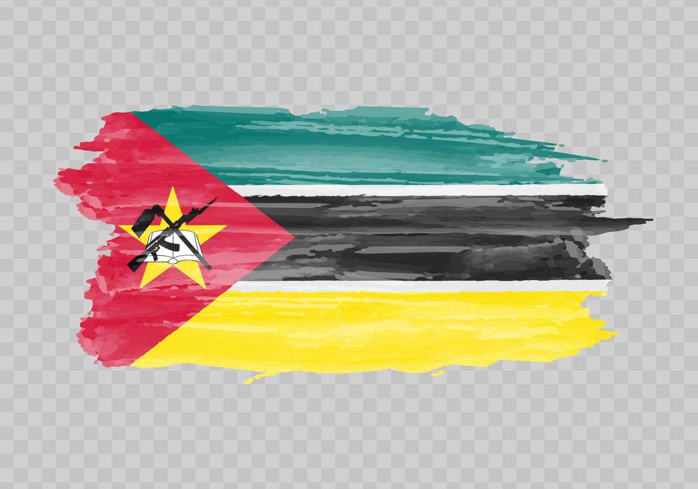 aquarelle La peinture drapeau de mozambique vecteur
