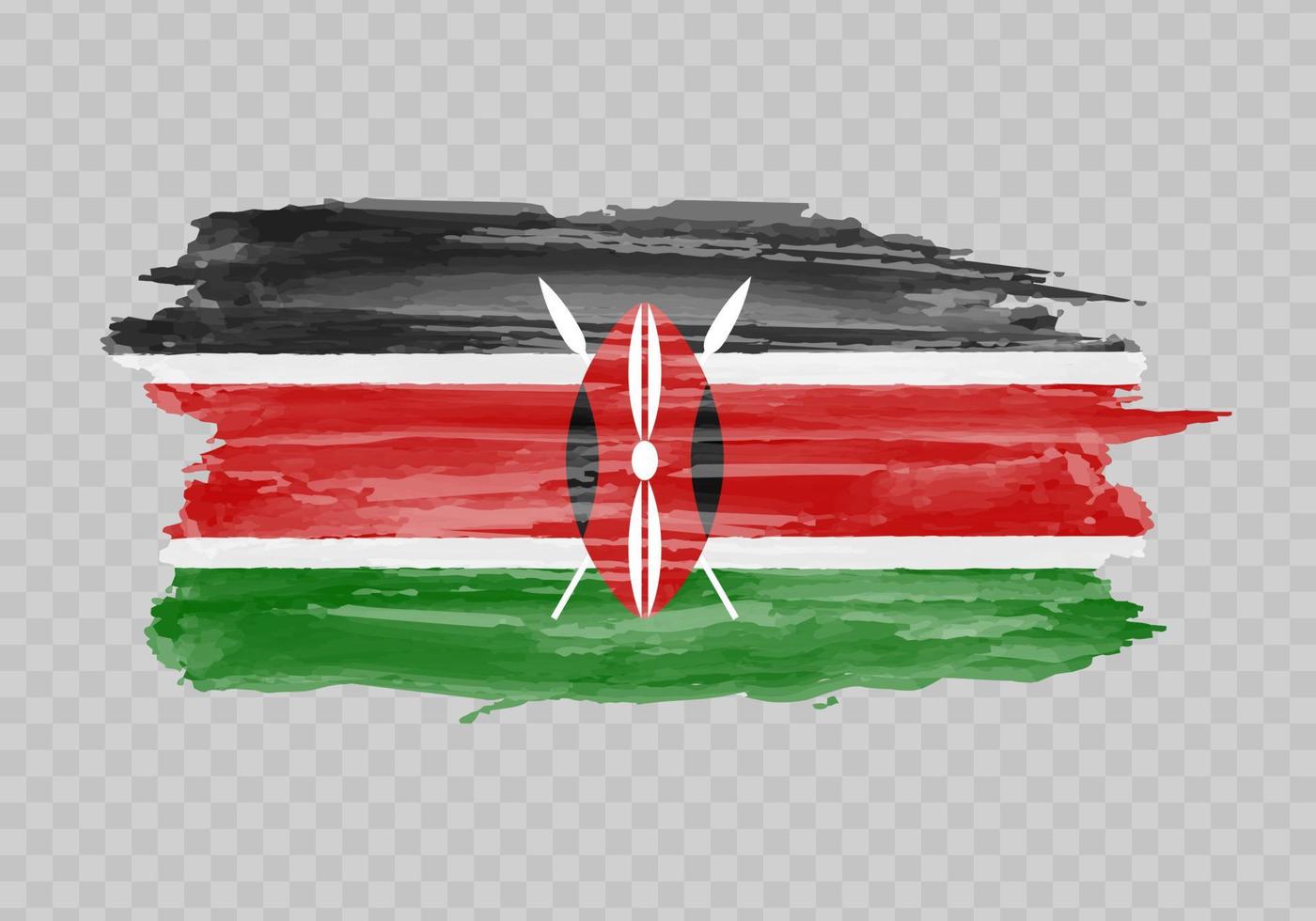 aquarelle La peinture drapeau de Kenya vecteur