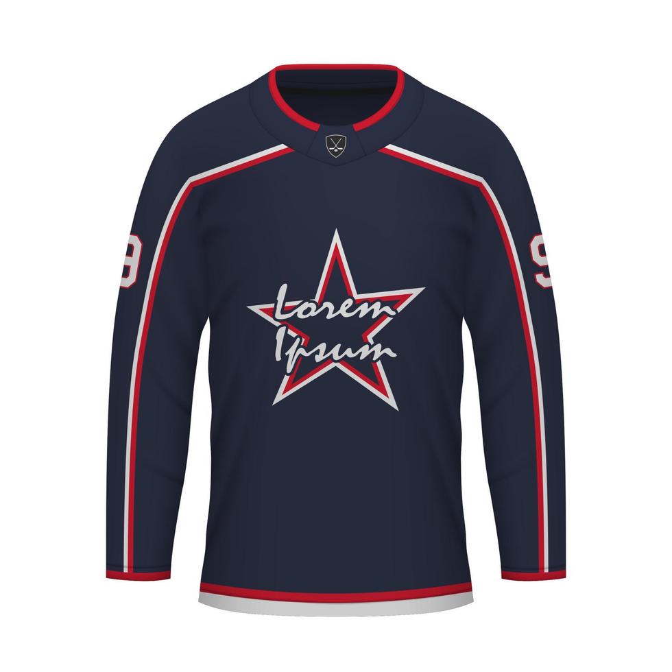 réaliste la glace le hockey chemise de Colomb, Jersey modèle vecteur