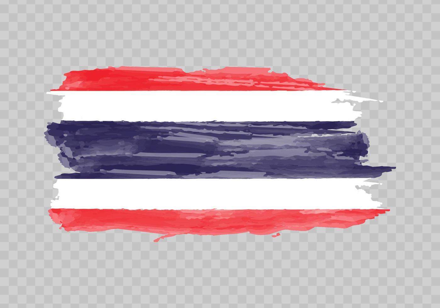 aquarelle La peinture drapeau de Thaïlande vecteur