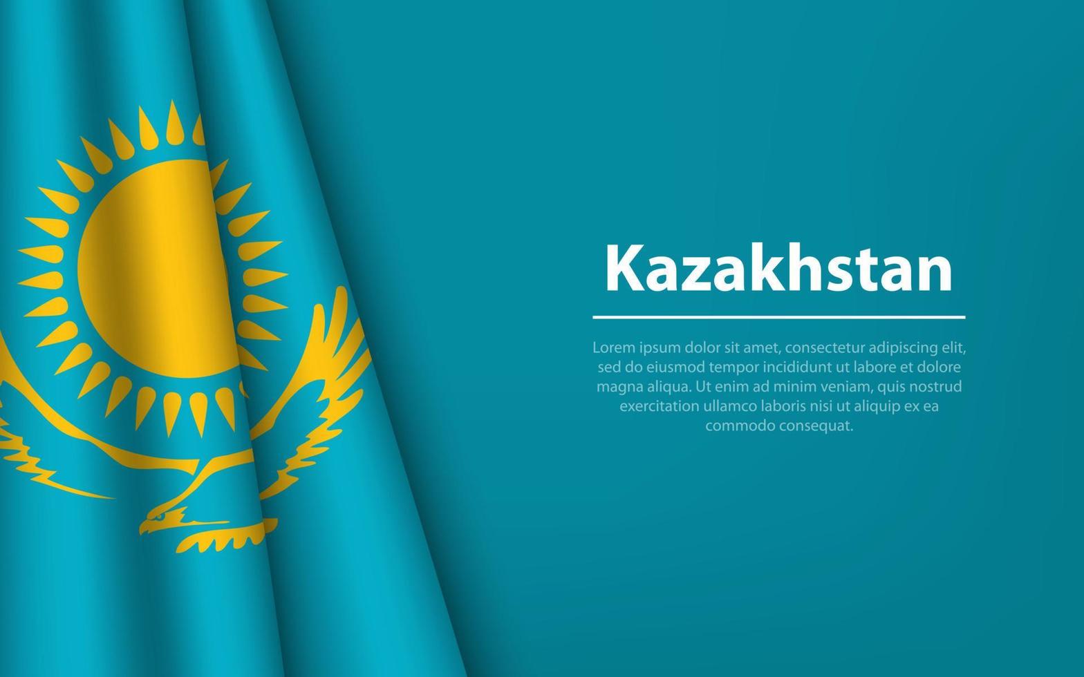 vague drapeau de kazakhstan avec fond Contexte. vecteur