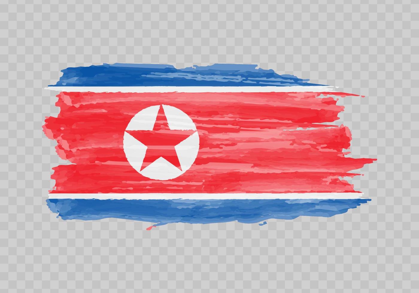 aquarelle La peinture drapeau de Nord Corée vecteur